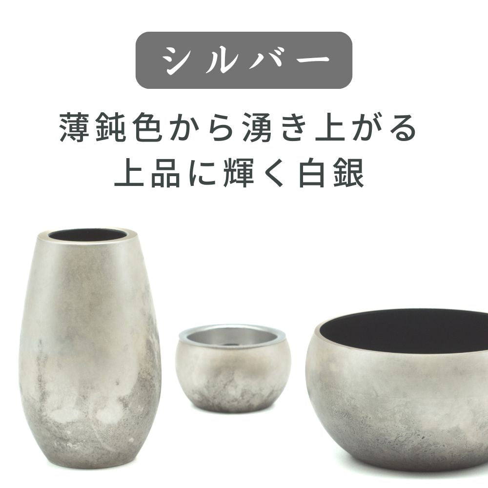 五具足|仏具5点セット|オリビア エーデル・アンティークブラウン(花立・火立・香炉・茶湯器・仏器)（日本製）